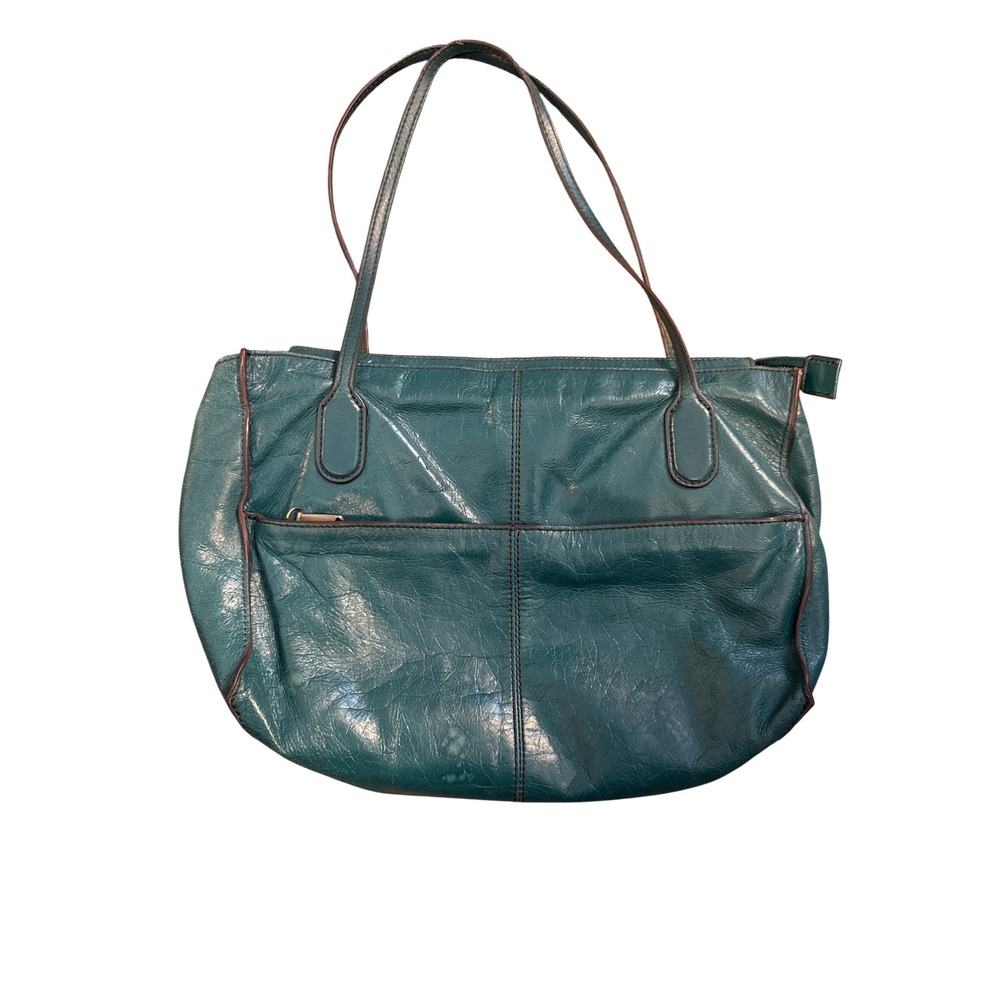 Hobo‎ International Shoulder Bag Womens Large Teal Leather Zip Top Tote
